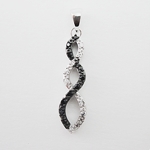 Black and Clear CZ Twist Pendant Black and Clear CZ Twist Pendant